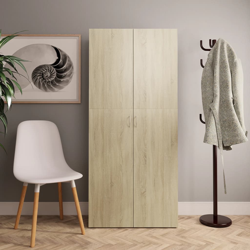 Shoe Cabinet 80X35.5X180 Cm Engineered Wood