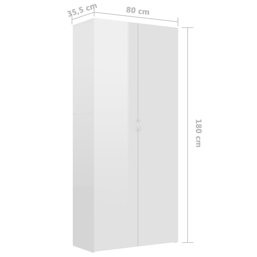 Shoe Cabinet 80X35.5X180 Cm Engineered Wood