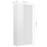Shoe Cabinet 80X35.5X180 Cm Engineered Wood