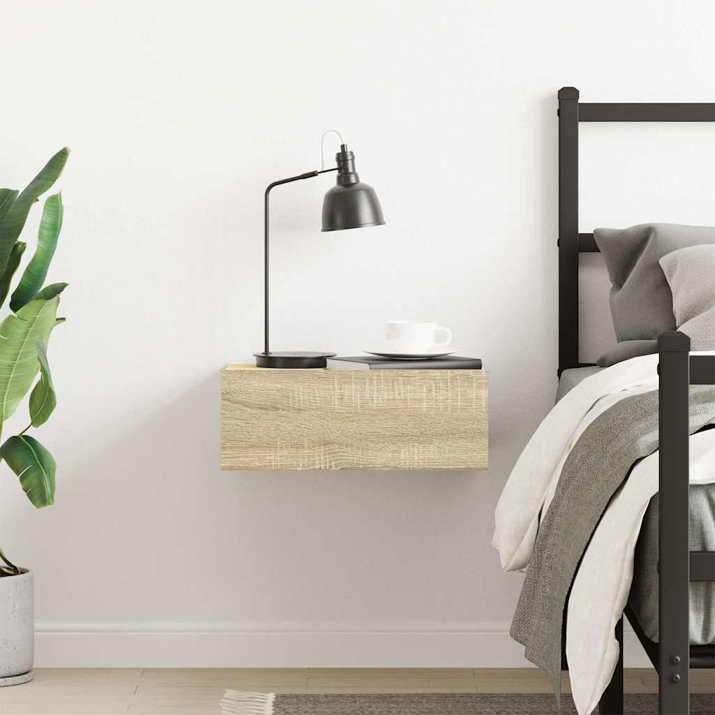 Floating Nightstand Sonoma Oak 40x30x15 cm Engineered Wood