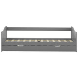 Pull-out Sofa Bed Frame without Mattress Grey 90x200 cm