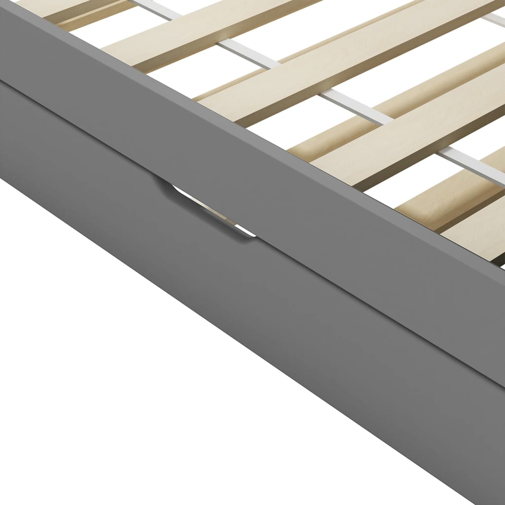 Pull-out Sofa Bed Frame without Mattress Grey 90x200 cm