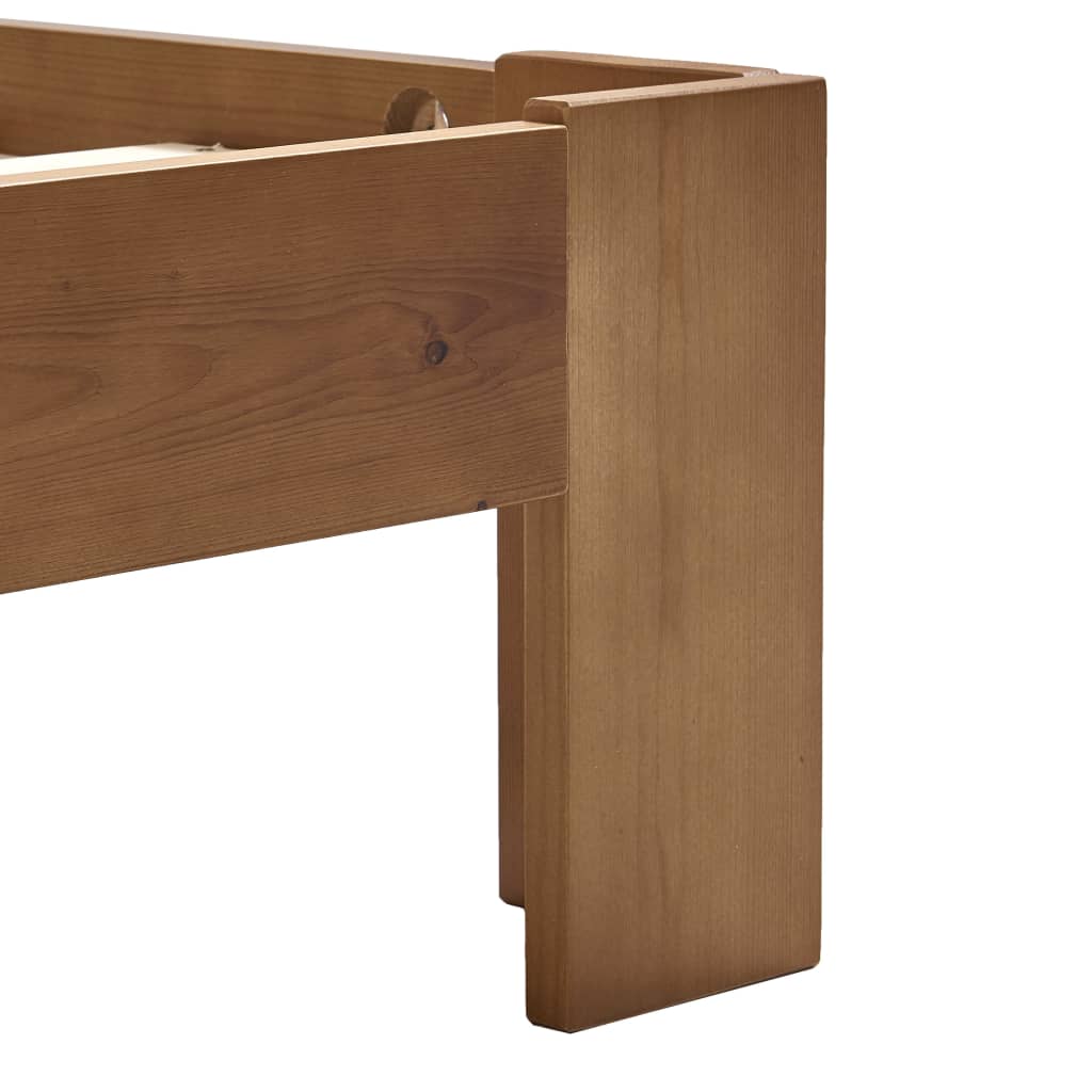 Bed Frame without Mattress Honey Brown 180x200cm Solid Wood Pine