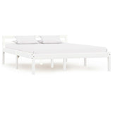 Bed Frame without Mattress White Solid Pine Wood 120x200 cm