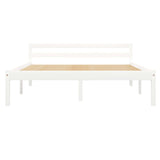 Bed Frame without Mattress White Solid Pine Wood 120x200 cm