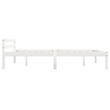 Bed Frame without Mattress White Solid Pine Wood 120x200 cm
