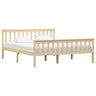 Bed Frame Without Mattress White Solid Pinewood
