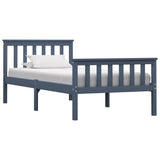 Bed Frame Without Mattress White Solid Pinewood