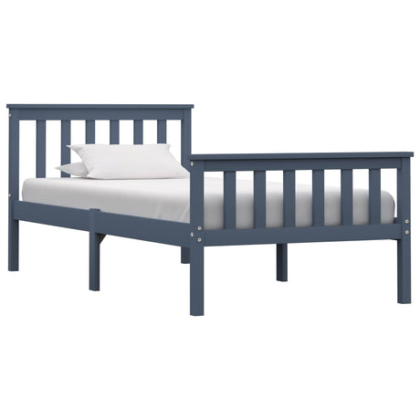 Bed Frame Without Mattress White Solid Pinewood