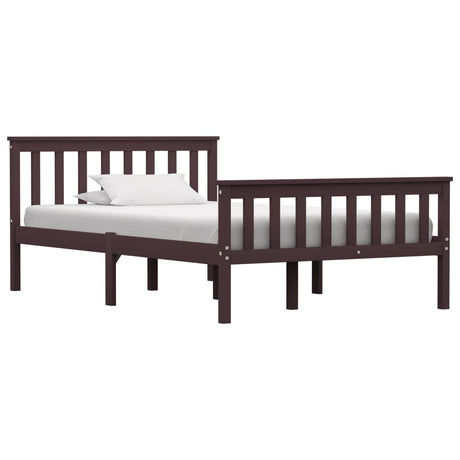 Bed Frame Without Mattress White Solid Pinewood