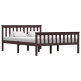 Bed Frame Without Mattress White Solid Pinewood