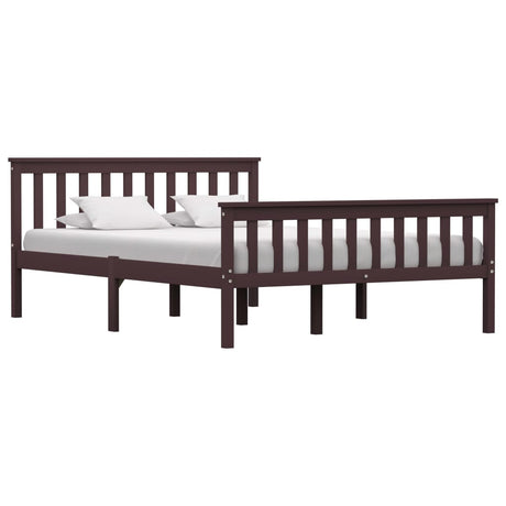 Bed Frame Without Mattress White Solid Pinewood