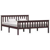Bed Frame Without Mattress White Solid Pinewood