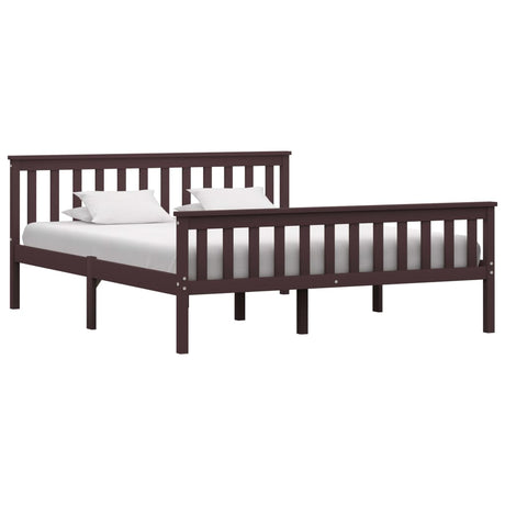 Bed Frame Without Mattress White Solid Pinewood