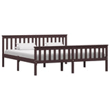Bed Frame Without Mattress White Solid Pinewood