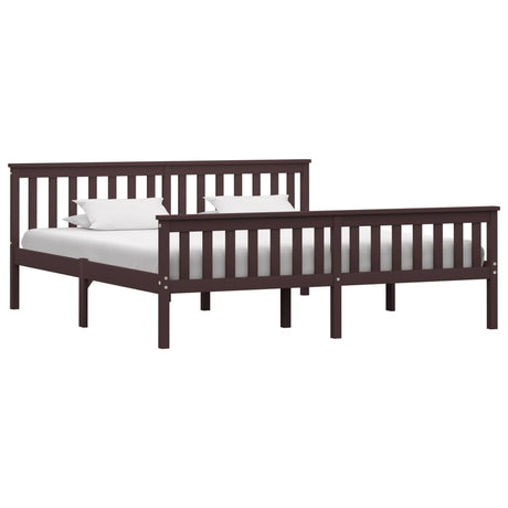 Bed Frame Without Mattress White Solid Pinewood