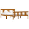 Bed Frame Without Mattress White Solid Pinewood