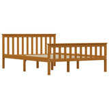 Bed Frame without Mattress Honey Brown Solid Pinewood 140x200 cm