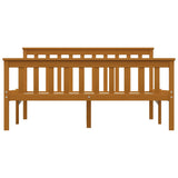 Bed Frame without Mattress Honey Brown Solid Pinewood 140x200 cm