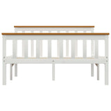 Bed Frame Without Mattress White Solid Pinewood