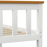 Bed Frame Without Mattress White Solid Pinewood