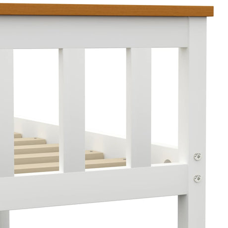 Bed Frame Without Mattress White Solid Pinewood