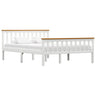 Bed Frame Without Mattress White Solid Pinewood