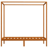 Canopy Bed Frame without Mattress Honey Brown Solid Wood 90x200cm