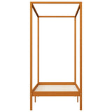 Canopy Bed Frame without Mattress Honey Brown Solid Wood 90x200cm