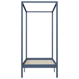 Canopy Bed Frame without Mattress Grey Solid Wood 90x200 cm