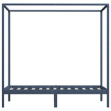 Canopy Bed Frame without Mattress Grey Solid Wood 90x200 cm