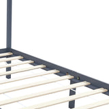 Canopy Bed Frame without Mattress Grey Solid Wood 90x200 cm