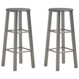 Bar Stools 2 Pcs Metal With Mdf Seat
