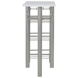 3 Piece Bar Set With Shelves Wood And Steel White