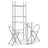 3 Piece Folding Dining Set With Storage Rack Mdf And Steel Grey