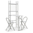 3 Piece Folding Dining Set With Storage Rack Mdf And Steel Grey