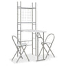 3 Piece Folding Dining Set With Storage Rack Mdf And Steel Grey