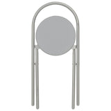 3 Piece Folding Dining Set With Storage Rack Mdf And Steel Grey