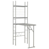 3 Piece Folding Dining Set With Storage Rack Mdf And Steel Grey