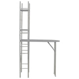 3 Piece Folding Dining Set With Storage Rack Mdf And Steel Grey