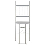 3 Piece Folding Dining Set With Storage Rack Mdf And Steel Grey