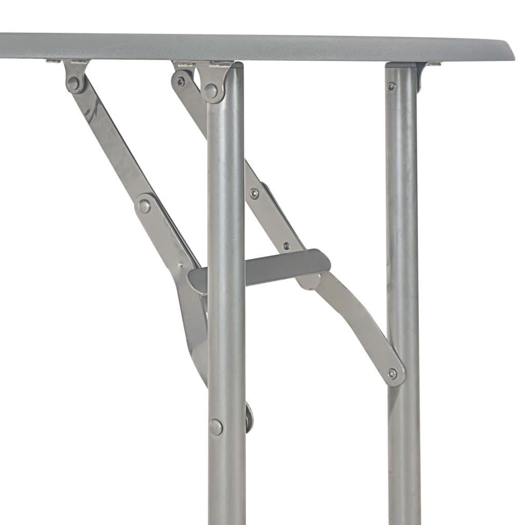 3 Piece Folding Dining Set With Storage Rack Mdf And Steel Grey