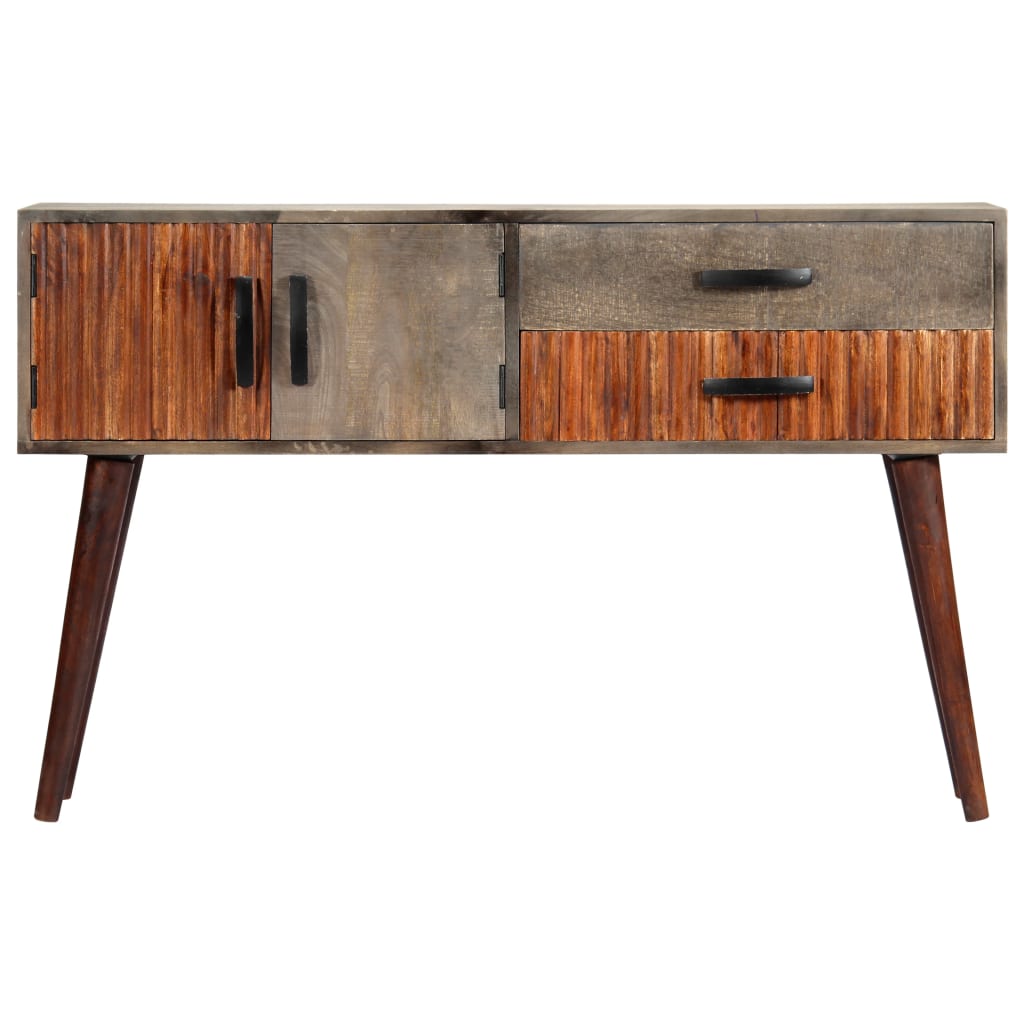 Console Table Grey 120x35x75 cm Solid Rough Mango Wood