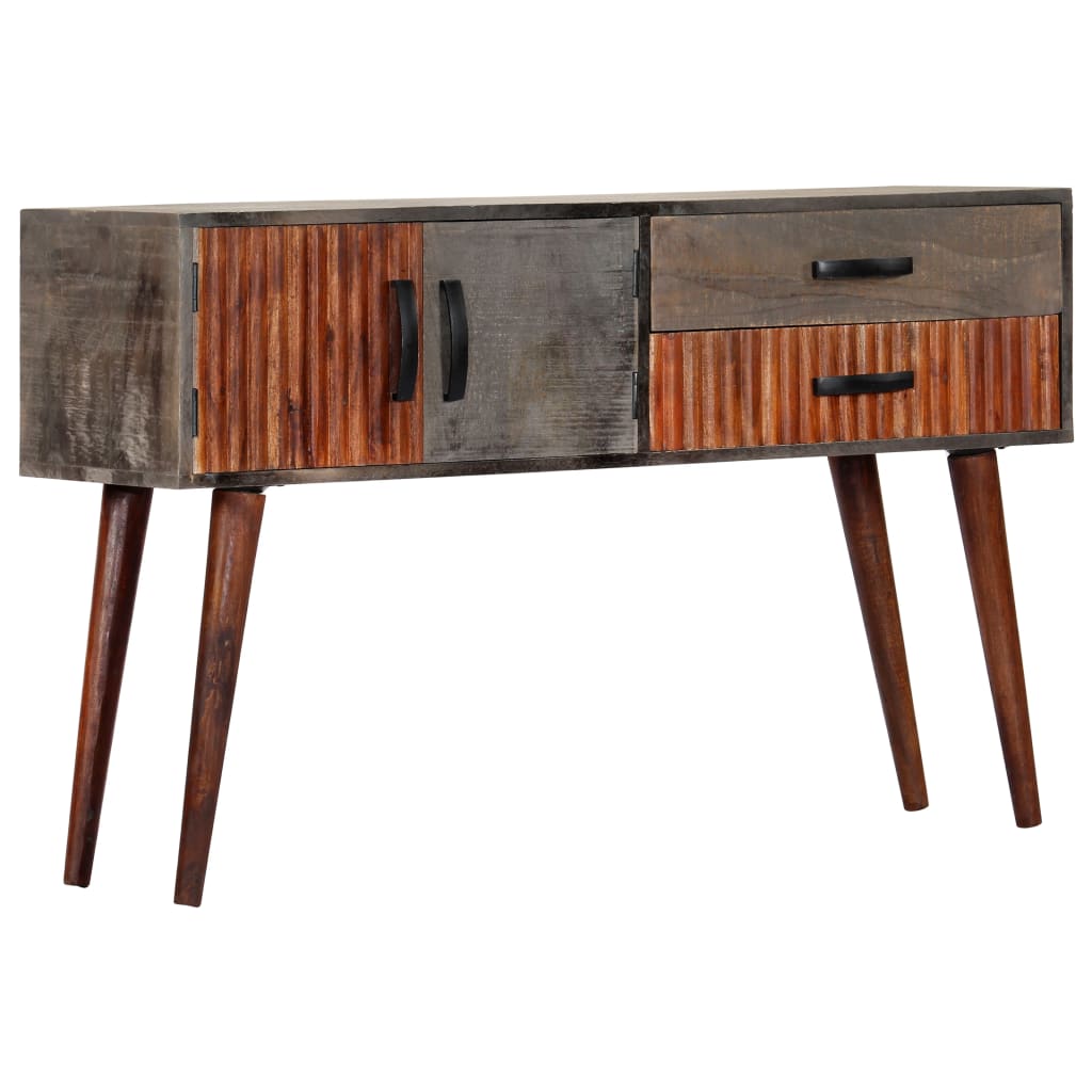 Console Table Grey 120X35X75 Cm Solid Rough Mango Wood