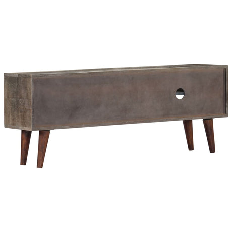 Tv Cabinet Grey 130X30X46 Cm Solid Rough Mango Wood