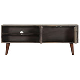 Tv Cabinet Grey 130X30X46 Cm Solid Rough Mango Wood