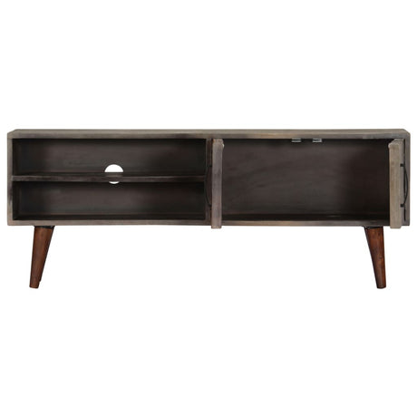 Tv Cabinet Grey 130X30X46 Cm Solid Rough Mango Wood