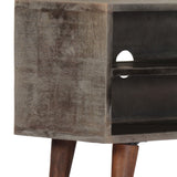 Tv Cabinet Grey 130X30X46 Cm Solid Rough Mango Wood