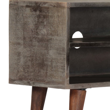 Tv Cabinet Grey 130X30X46 Cm Solid Rough Mango Wood