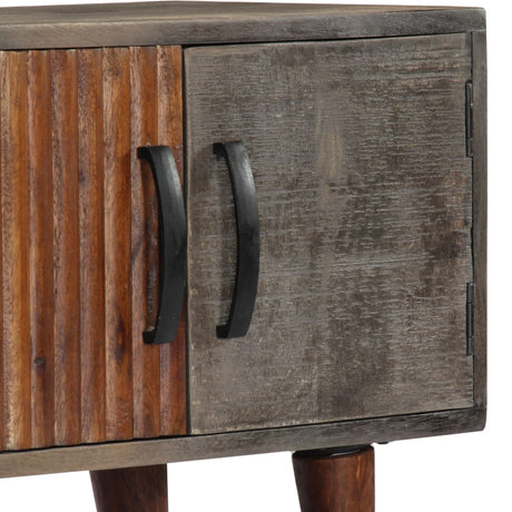 Tv Cabinet Grey 130X30X46 Cm Solid Rough Mango Wood
